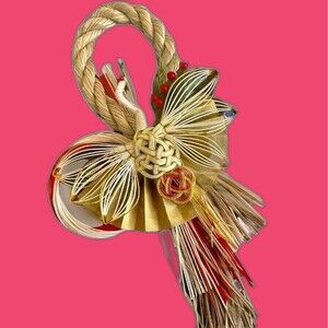 Japanese Shimenawa Sacred Rope New Year's Decoration Mizuhiki Rice Straw New